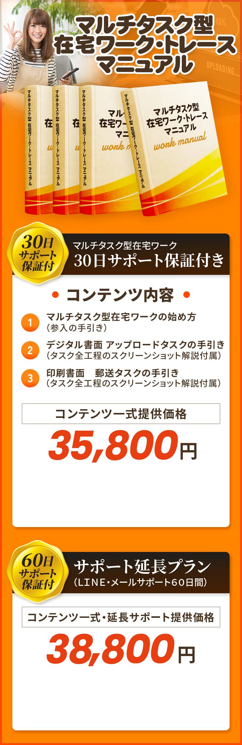 �}���`�^�X�N�^�ݑ�[�N�E�g���[�X�}�j���A�� �y�}���`�^�X�N�^�ݑ�[�N �R�O���T�|�[�g�ۏؕt���z �E�}���`�^�X�N�^�ݑ�[�N�̎n�ߕ��i�Q���̎�����j �E�f�W�^������ �A�b�v���[�h�^�X�N�̎�����i�^�X�N�S�H���̃X�N���[���V���b�g����t���j �E������� �X���^�X�N�̎�����i�^�X�N�S�H���̃X�N���[���V���b�g����t���j �R���e���c�ꎮ�񋟉��i�F�R�Q,�W�O�O�~ �T�|�[�g�����v�����i�k�h�m�d�E���[���T�|�[�g�U�O���ԁj �R���e���c�ꎮ�E�����T�|�[�g�񋟉��i�F�R�V,�W�O�O�~